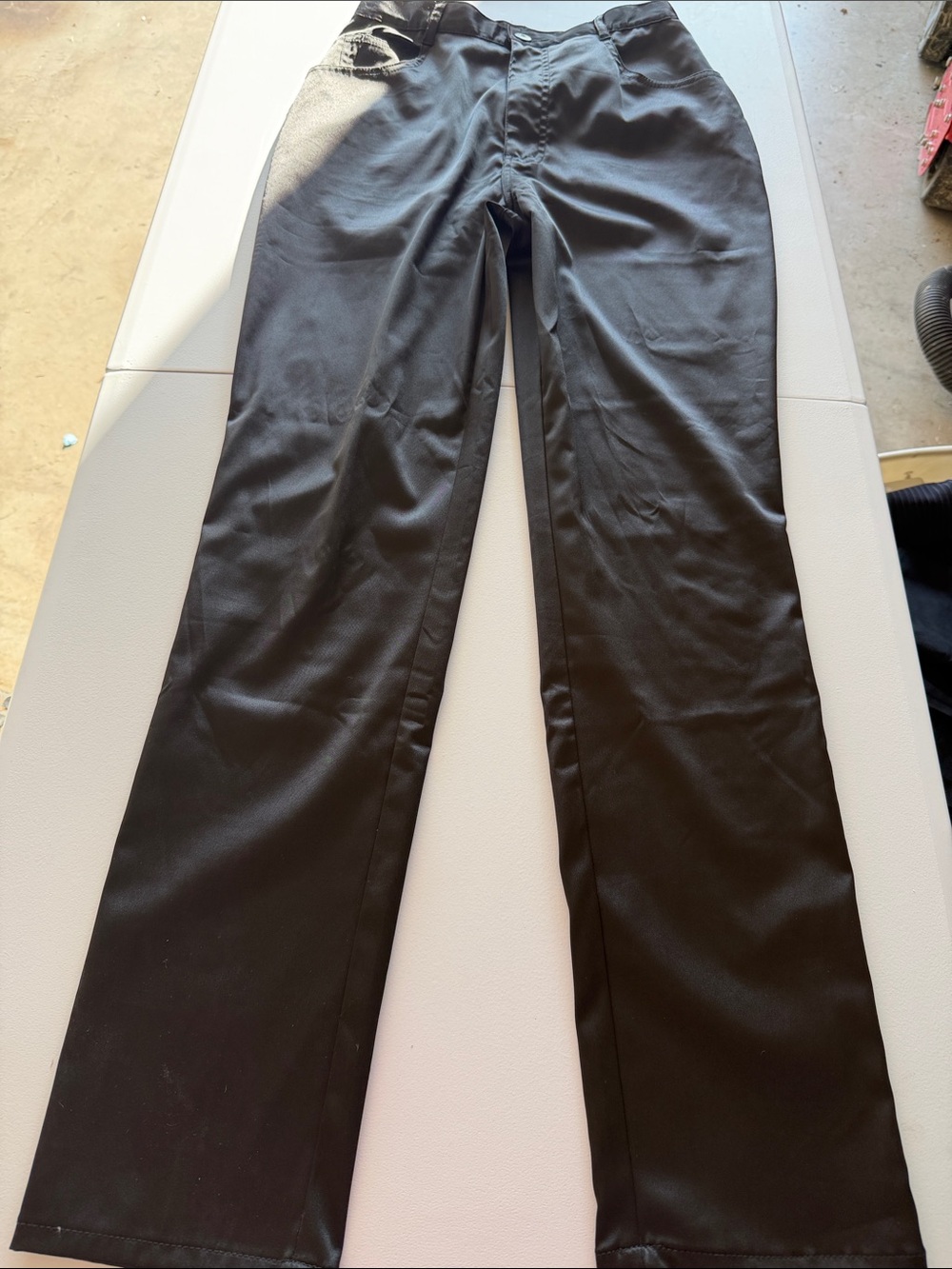 Woman’s Classic Satin feel Black Pants, Size 10